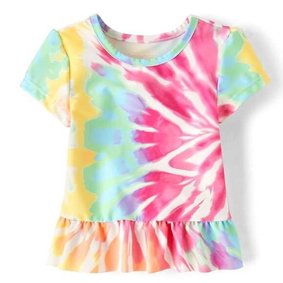 New The Children's Place Girls and Toddler 4T Short Sleeve Rashguard Swimsuit - Picture 2 of 3